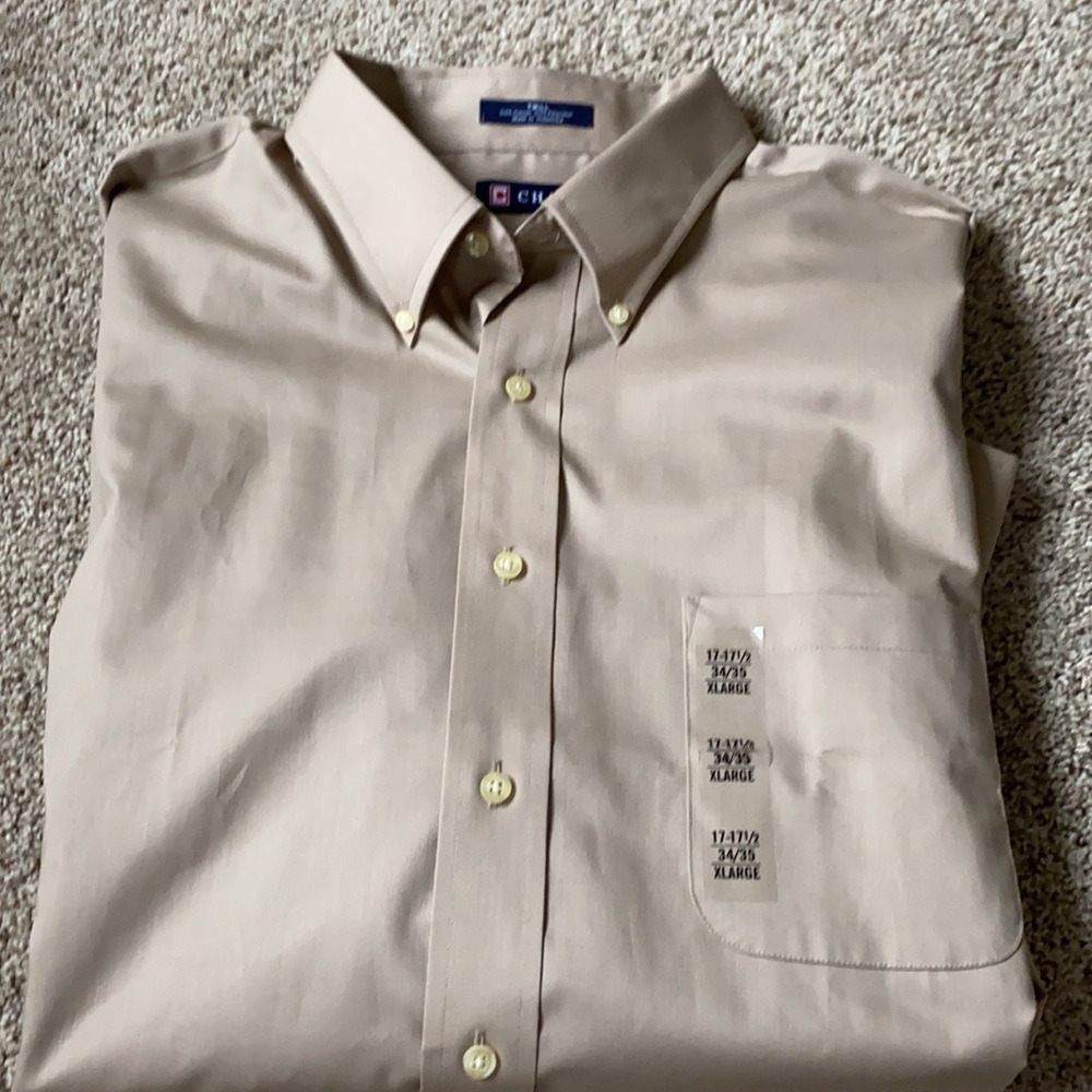 NWT Chaps Tan dress shift, 17-171/2, 34-35,XL
